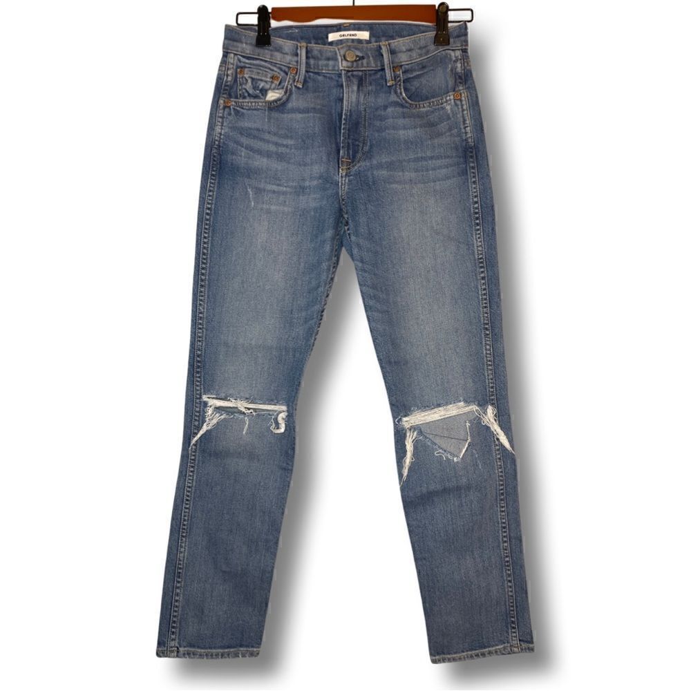 GRLFRND Mid-Rise Straight Leg Jeans